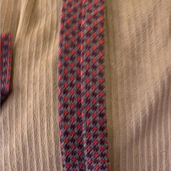 Imani Umo Red and Gray Men's Tie - Picture 6 of 7